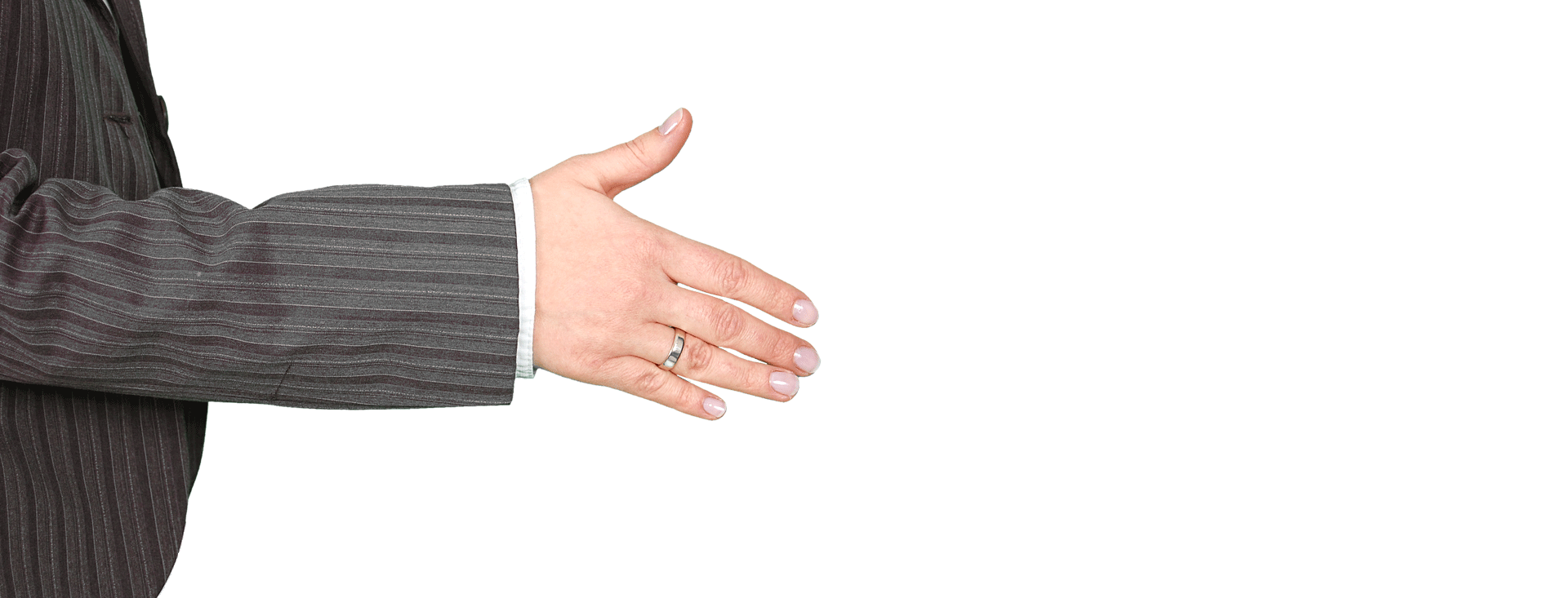 Hintergrundbild Psychodynamik Hessen: weiblicher Arm streckt sich zum Händeschütteln vor