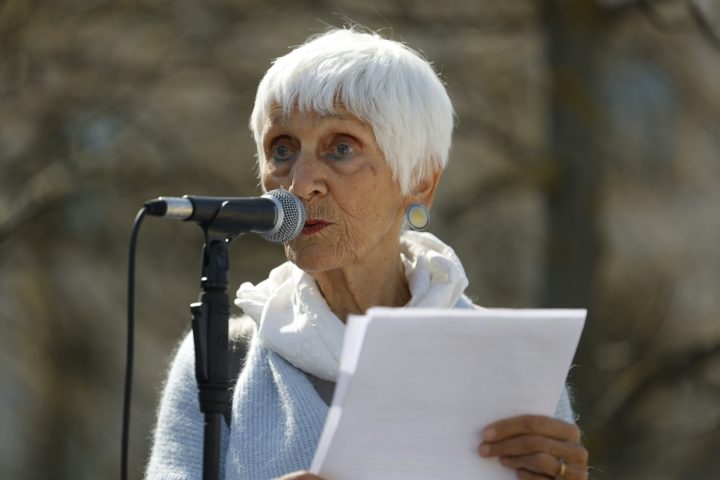 Psychodynamik Hessen: Mitglied Christa Leiendecker bei der Demonstration der Verbände am 15.04.2026 gegen Kürzungen in der ambulanten Psychotherapie